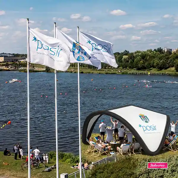 namiot wentylatorowy z herbem urząd miasta gorzów